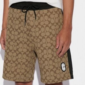 Coach Brown Patterned Shorts